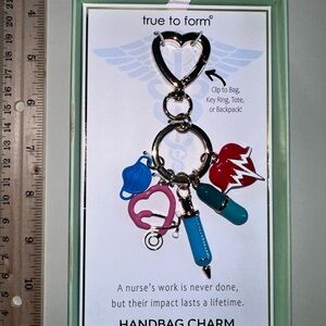 Heart and Medical Charm Keychain